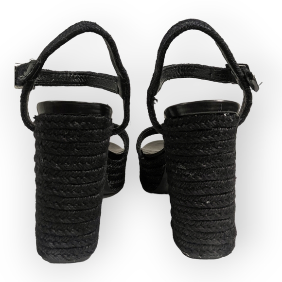 Chase and Chloe Black Lorelie Platform Heeled Sandal 10M - Picture 9 of 10